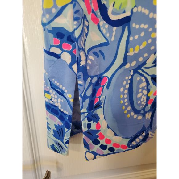 Lilly Pulitzer Carlotta Blue Peri Pinch Corded Lace Shift Midi Dress, Size 2 - Picture 12 of 12